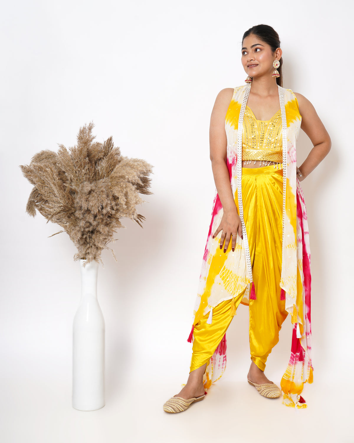 YELLOW DHOTI SET