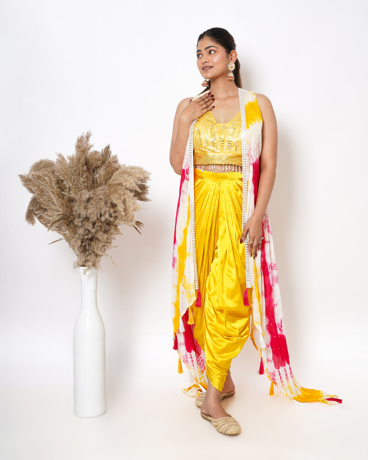 YELLOW DHOTI SET