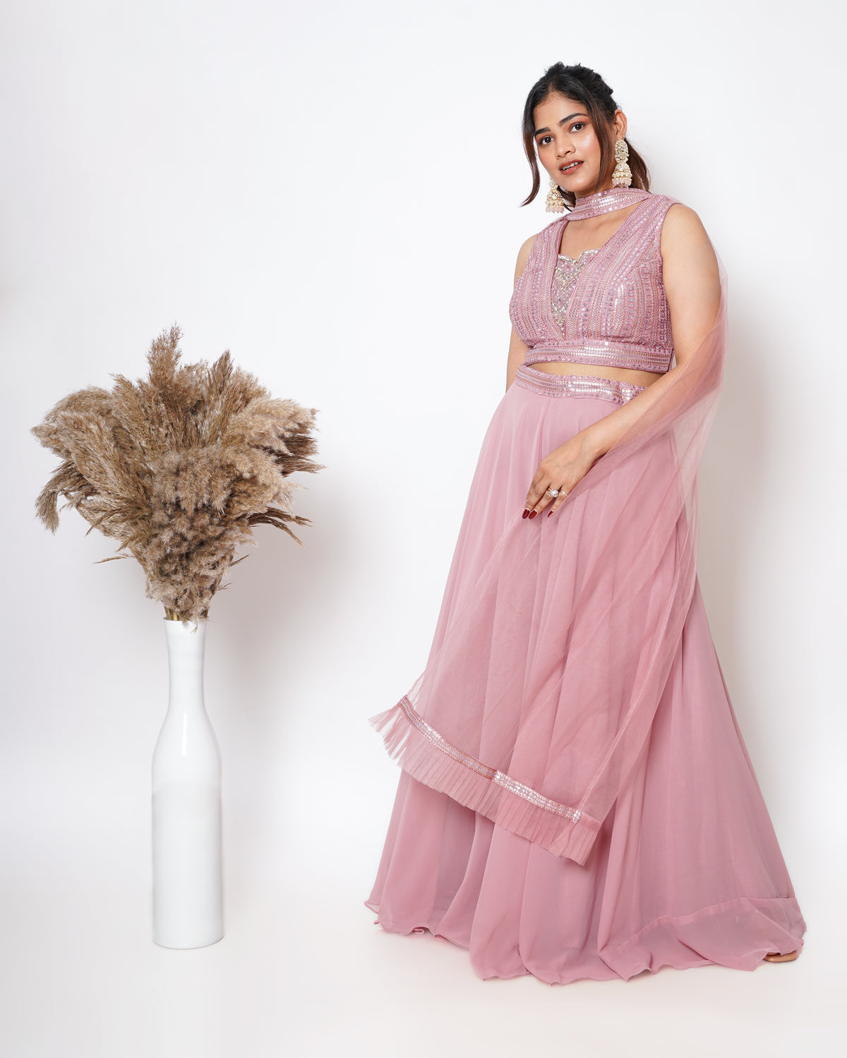 PINK 4 PIECE SHARARA SET