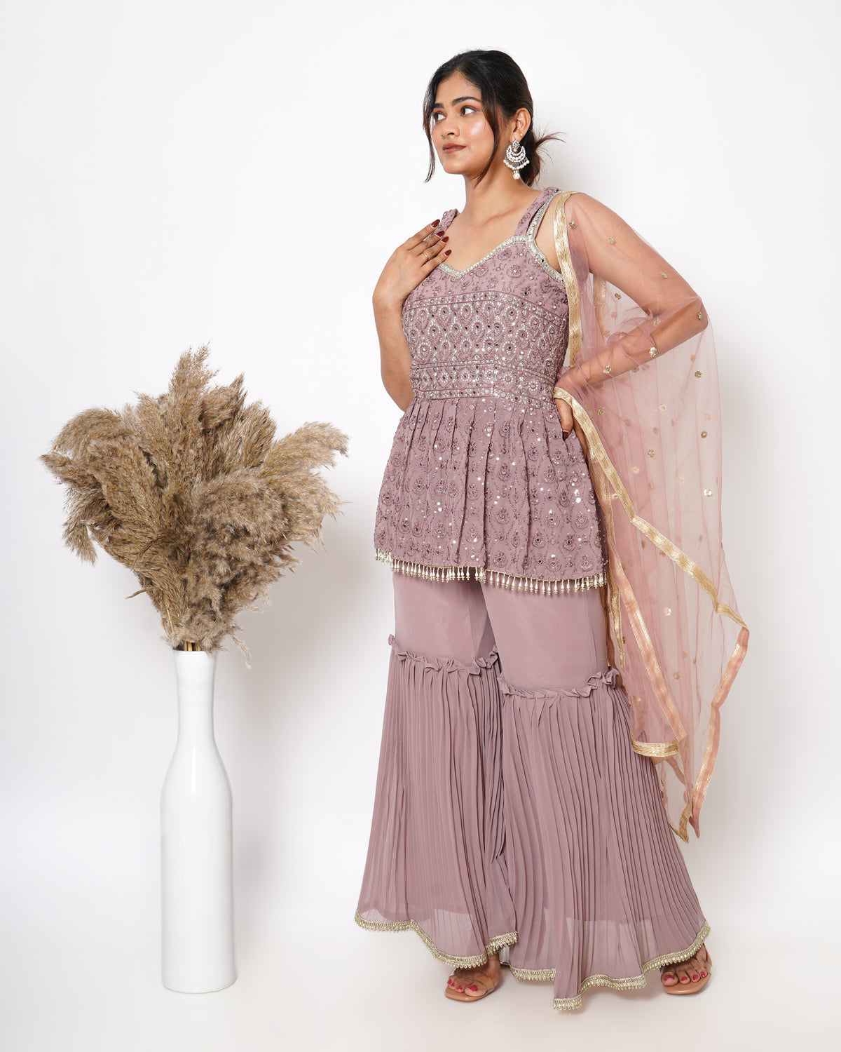 ONION PINK SHARARA SET